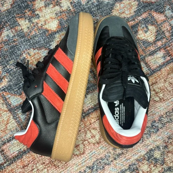 Adidas Black and Red Samba Sneakers size 8.5 women’s